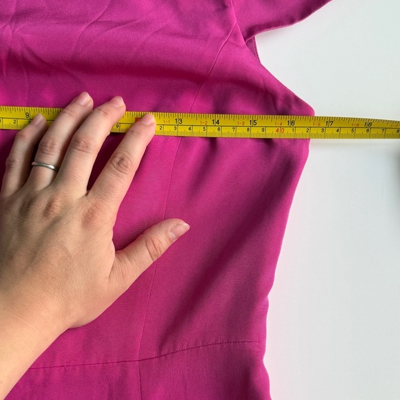 Tibi New York 100% Silk Pink Mini Dress Sz 4 Open Back Cocktail Party Barbie - Picture 3 of 11